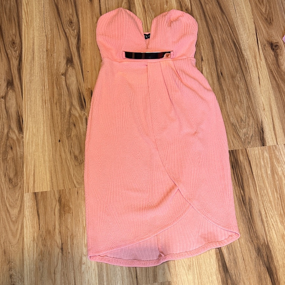 Trac Strapless Coral Dress